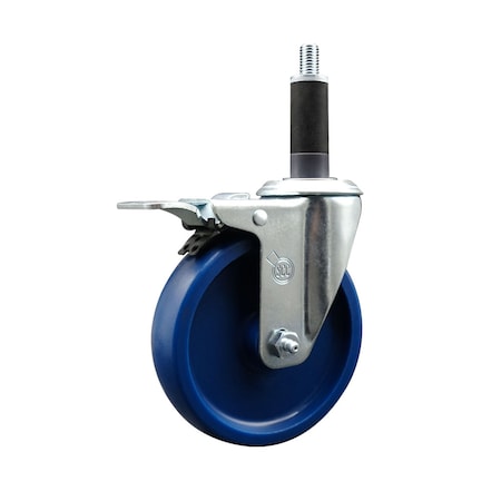 Service Caster 5'' SS Solid Poly Swivel 1'' Expanding Stem Caster Total Lock Brake SCC-SSEXTTL20S514-SPUS-1
